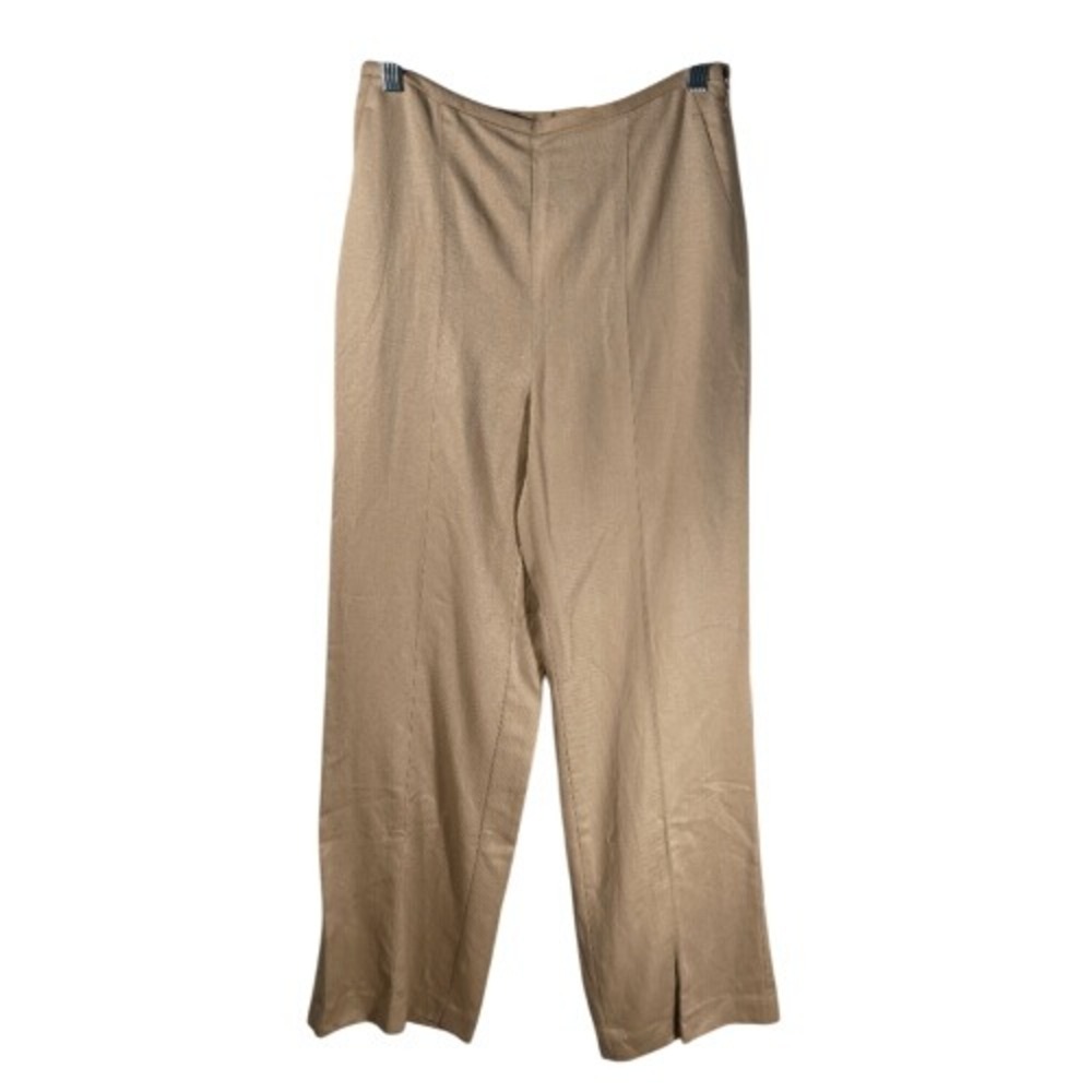 Ann Taylor Curvy Fit High Rise Tan Linen Blend Straight Leg Pants Size 0 NWT
